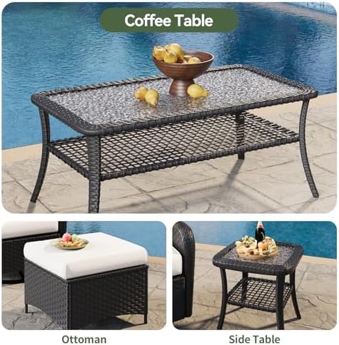 Aoxun 7-Piece Wicker Rattan Patio Furniture Set - Image 6
