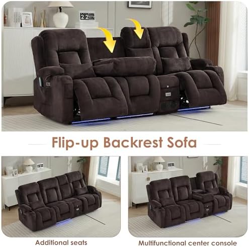 TUNYI Wall Hugger Loveseat Recliner Sofa - Image 6