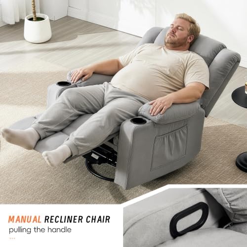 Rocking Recliner Chair for Adults, 360° Swivel Rocker Recliner - Image 3