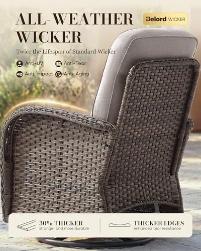 Belord Upgraded 6“ Cushion Luxury 5 Piece Patio Furniture Set - Image 6