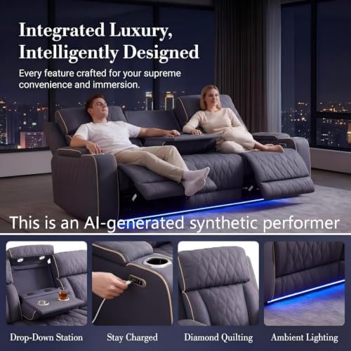Leather Power Recliner Sofa Set - Image 4