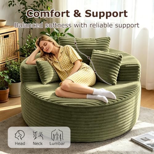 Oversized Chaise Lounge Chair Indoor, Boneless Sleeper Sofa Bed - Image 5