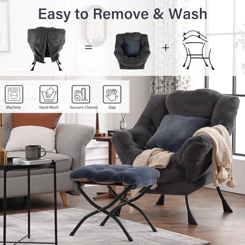 Lazy Chair with Ottoman, Comfy Reading Chair - Image 6