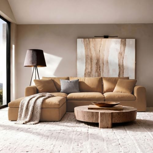 119" Modular Sectional Cloud Sofa, No Assembly High Back Boneless by BERRYNEST