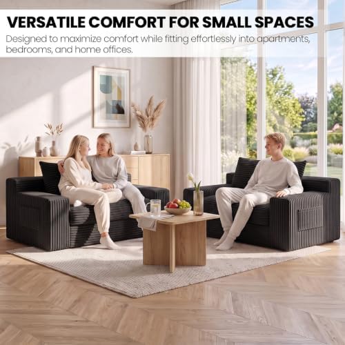 Small Boneless Couch, Boneless Loveseat Convertible Sofa Bed Sleeper Sofa Couch - Image 2