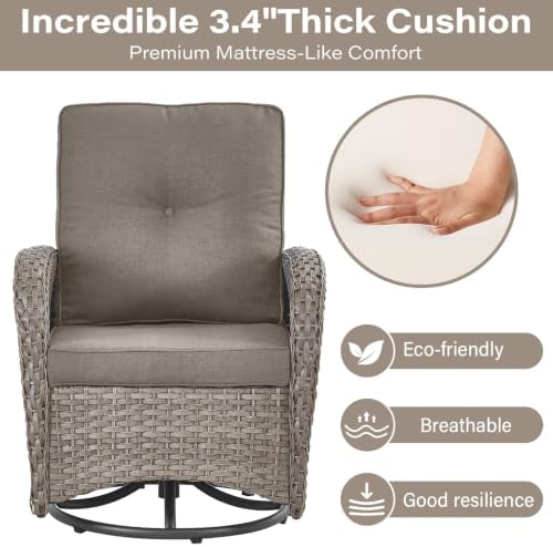 Belord Swivel Patio Chairs Wicker Set - Image 4