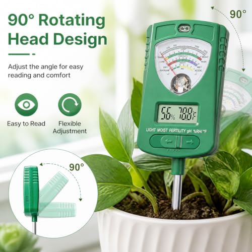 7-in-1 Soil Test Kit with 90° Rotatable Head, Soil Tester - Image 5