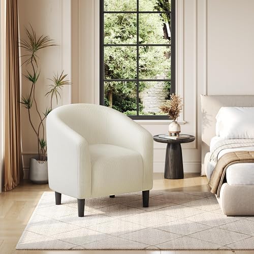 Yaheetech Small 25.5in Wide Corduroy Barrel Accent Chair - Image 4