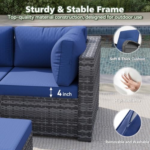 Aoxun Patio Furniture Sets, 11-Piece Outdoor Furniture - Image 4