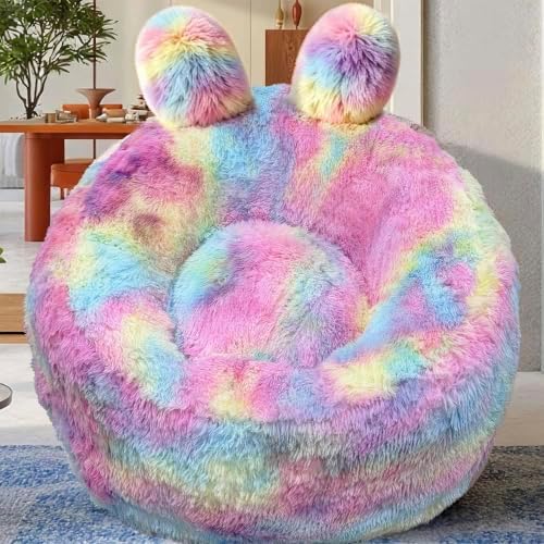 Fluffy Bean Bag Chair for Kids, by Unknown