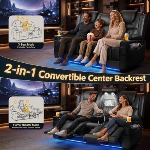 Power Loveseat Recliner Sofa, Home Theater Seating - Image 5