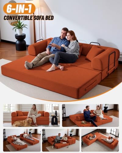 79" Couch Bed, Convertible Futon Sofa, Boneless Couches - Image 3