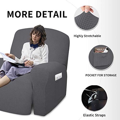 Easy-Going 4 Pieces Oversized Recliner Stretch Sofa Slipcover Sofa Cover - Image 4