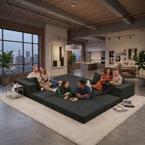 96" Boneless Couch for Living Room, Oversized Modular Sectional Sofa Bed - Image 3