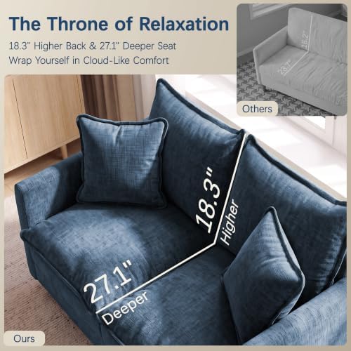 52" Loveseat Sofa, Cloud Love Seat Small Couches - Image 6