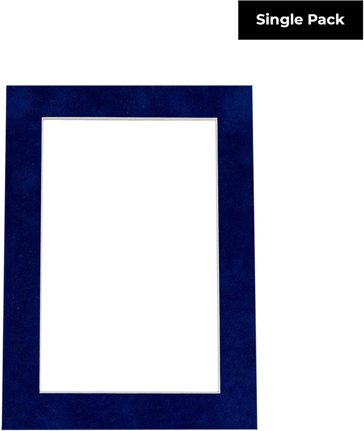 Poster Palooza 8x10 Mat Bevel Cut for 6x8 Photos - Acid Free Brooke Blue Suede Precut Matboard - For Pictures, Photos, Framing - 4-ply Thickness