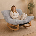 Oversized Rocking Chair, Extra Wide Plush Lounge Chair by Unknown
