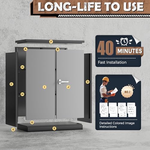 INTERGREAT Metal Garage Storage Cabinet, Small Steel Cabinet - Image 6