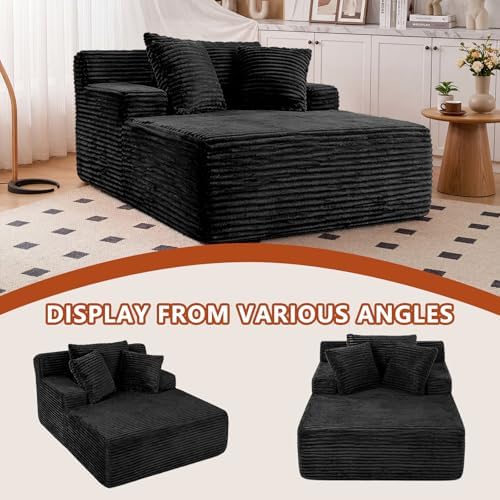 66.5" Oversized Chaise Lounge Chair, Boneless Sleeper Sofa Bed - Image 7