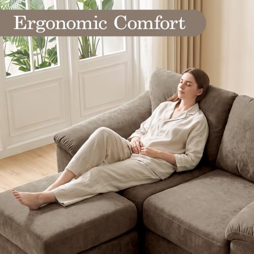 L Shaped Boneless Couch, Modern Loveseat Sofa - Image 5