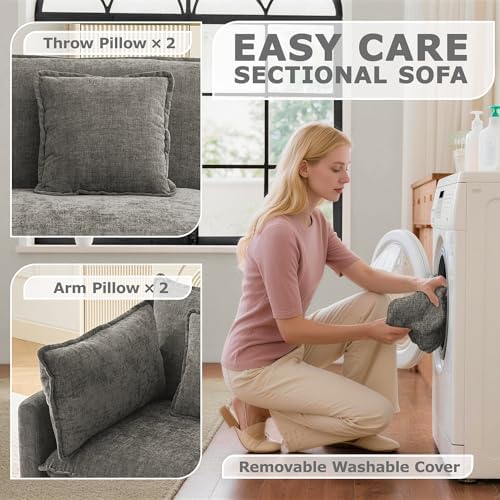 78" Modular Sectional Sofa, Cloud Loveseat Couch - Image 6