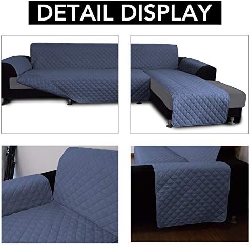 Easy-Going Reversible L-Shape Sectional Couch Cover, Dark Blue - Image 3