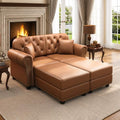 63'' Faux Leather Chesterfield Loveseat Sofa by SmartEdge