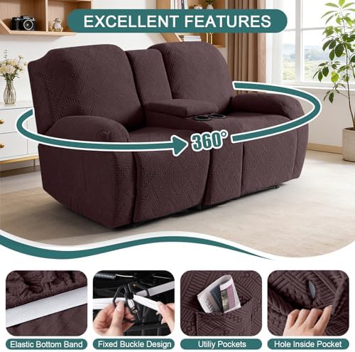 Ruaozz Stretch Loveseat Recliner Cover - Image 5