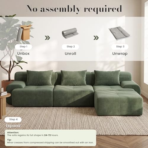 GRUSIGN 108'' Modular Boneless Sofa, Sectional Couch - Image 4