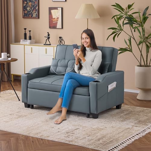 VINGLI Convertible Loveseat Sleeper Sofa Bed, Pullout Couch - Image 2
