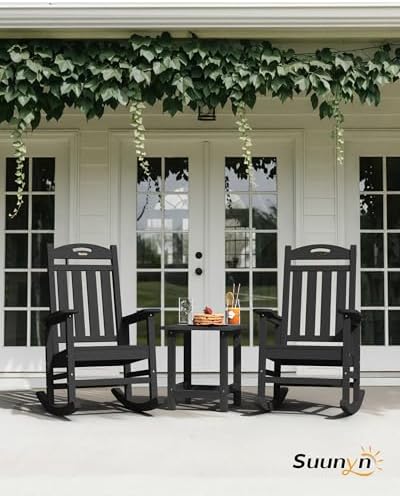 Outdoor Rocking Chairs Set of 2, Oversized Rocking Chair, All Weather - Image 2