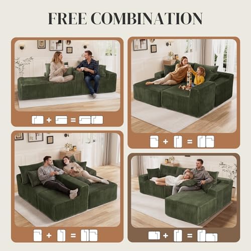 110" L Shaped Cloud Boneless Sectional Couches - Image 5