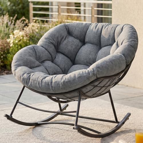 OLIXIS Oversized Rocking Chair, Papasan Chair - Image 3