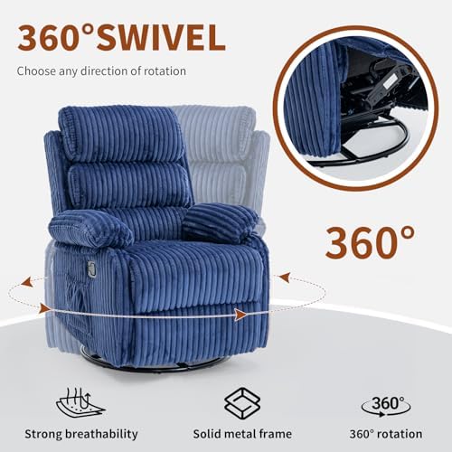 Premium Velvet 360° Swivel Recliner - Image 3