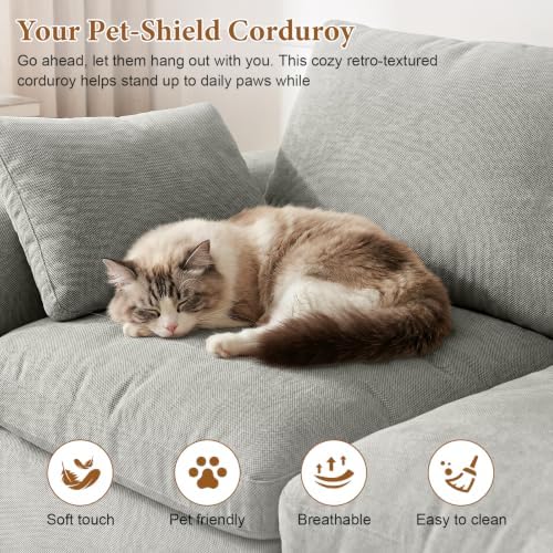 108" Cloud Sectional Couches for Living Room, Oversized Boneless Modular L - Image 3