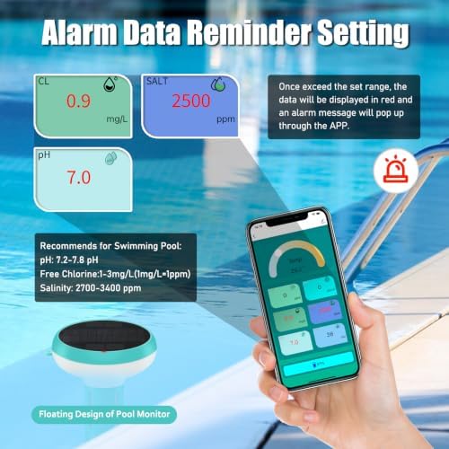 Digital Pool Water Tester, 7-in-1 Smart Floating Meter, WiFi Enabled, Tests pH - Image 2