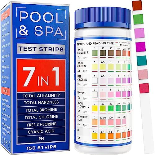 All-New Pool and Spa Test Strips 7 in 1 Quick SuperAccurate Swimming 150 Pool by TESTSTRIPSBESTPROD