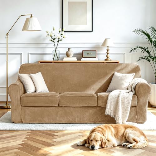 Luxury Velvet Sofa Covers for 3 Cushion Couch - Image 2