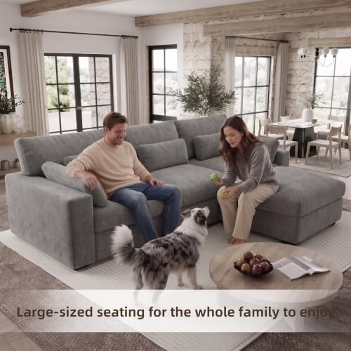 WorthFurni 113.4'' Modular Sectional Sofa, L Shaped Oversized Extra Deep Couches - Image 4