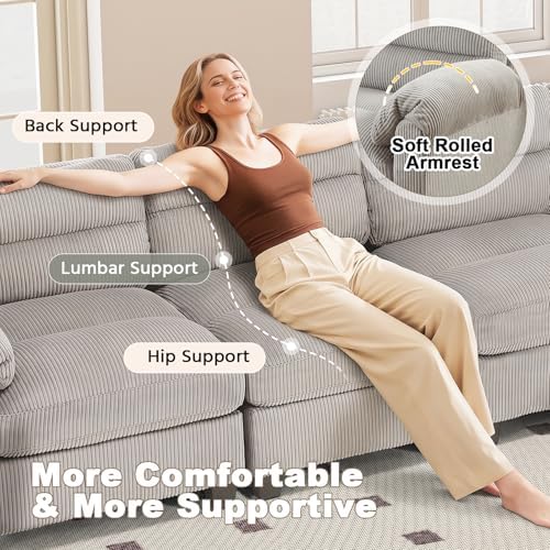 HAOMARKETS 2 Piece Cordory Sofa Sets, Comfy Loveset 2-Seater Sofa and - Image 5