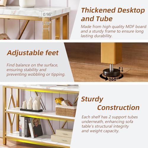 HOMISSUE Sofa Console Table, Rustic Console Table - Image 6