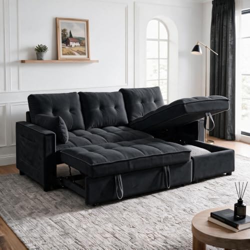 NicBex 71" L Shaped Queen Pull Out Sofa Bed by NicBex