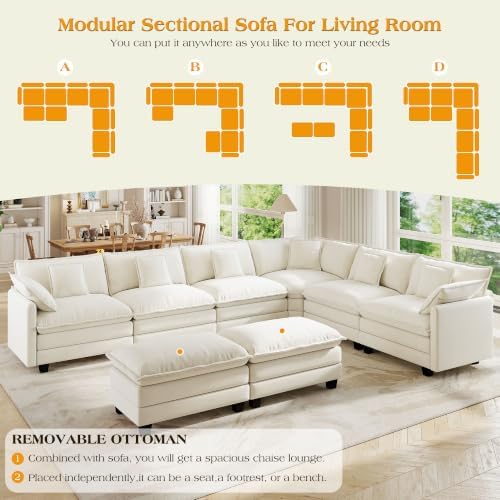 Hanherry Modular Sectional Sofa, Cloud Couch - Image 5