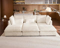 115" Oversize Corduroy Modular Sectional Sofa Couches by CHICHOUSE