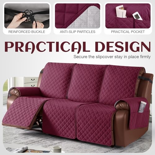 KinCam Waterproof Recliner Sofa Covers Washable, 3 Seater - Image 4