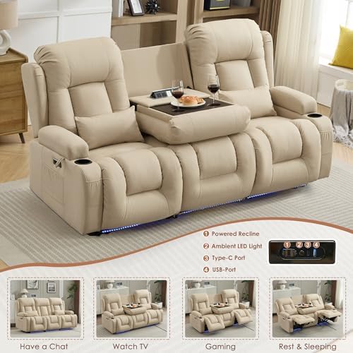 TUNYI Power Loveseat Recliner Sofa - Image 4