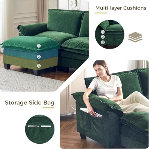 89 Inch Modular Sectional Couches, 4 Seater Sectional Cloud Sofa - Image 5