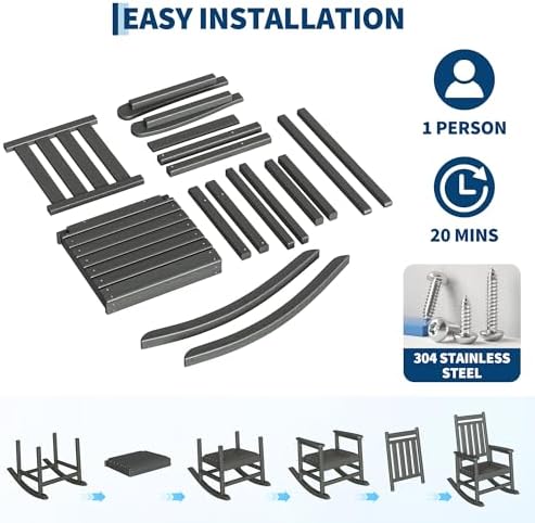 Garvee HDPE Rocking Chair Outdoor - Image 5