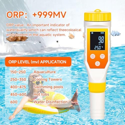 Hydrogen Water Tester, PH Meter 7 in 1 H2/TDS/EC/ORP/Salt/Temp - Image 5