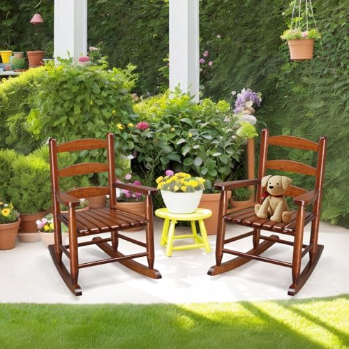 JOYMOR Outdoor Wooden Rocking Chair - Image 2